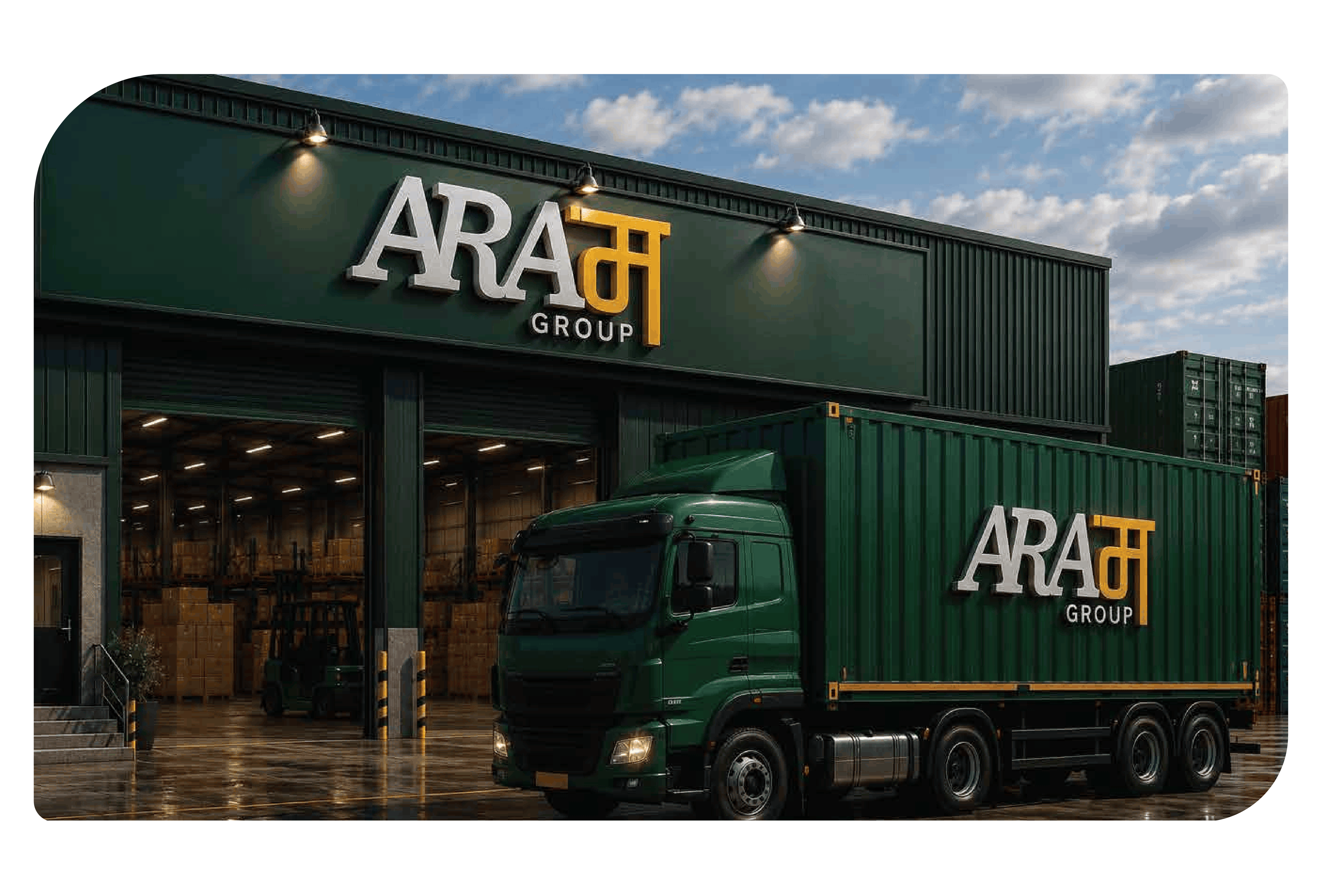 Cargo container yard for export logistics